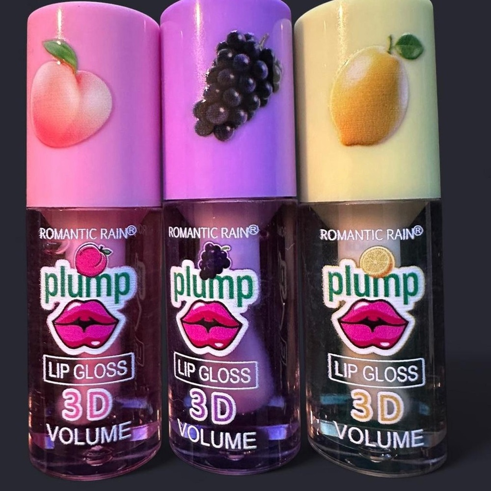 Romantic Rain Plump 3D Volume Lip Gloss — Pink, Purple, Cream